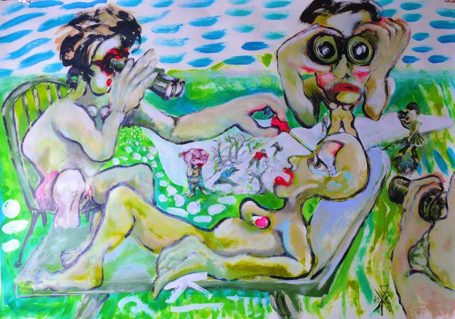 2019, from here to now, 70 x 100 cm, acylic on paper, nov 2019